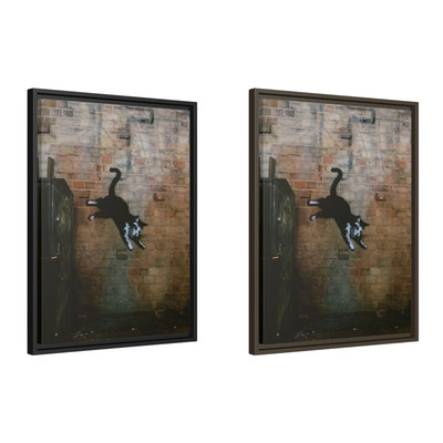 City Feline Photography Wood Framed Canvas Print Urban Wall Art Home Decoration