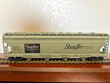 STAUFFER "CHEMICAL " - 55ft COVERED HOPPER CAR- HO Scale - NEW KIT RTR ASSEMBLED