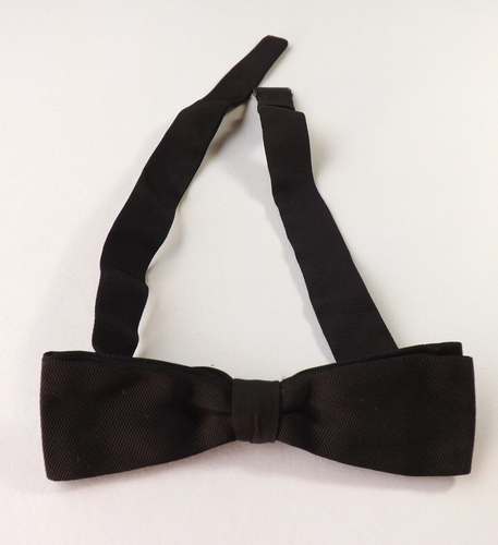 Vintage SILK 1950s Bow Tie Ready Tied Black Evening Wear Prom Ball FREE P&P - Picture 11 of 12
