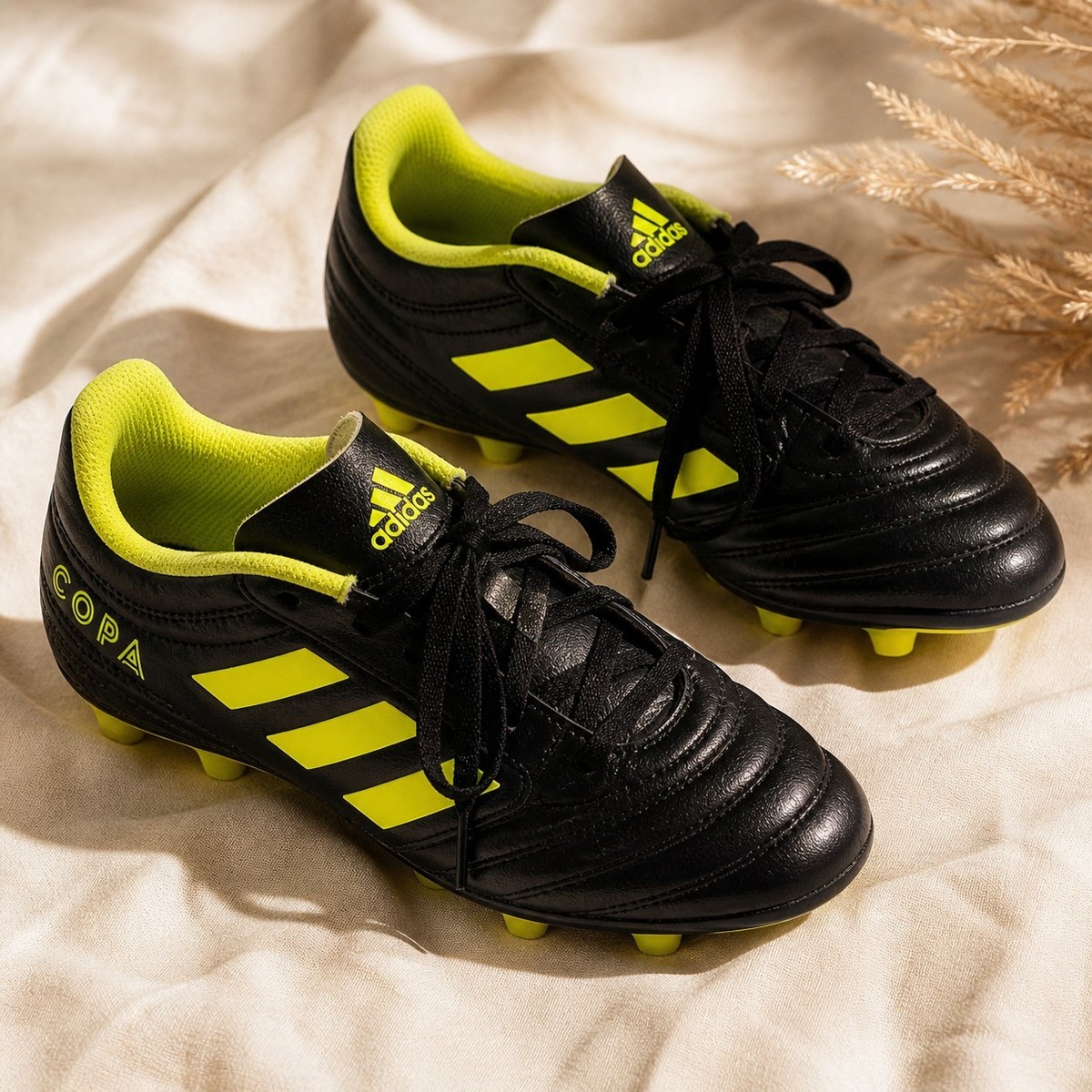  COPA サッカーシューズ ブラック/イエロー Adidas Copa Soccer Cleats Black Neon Yellow FG Firm Ground Lace-Up