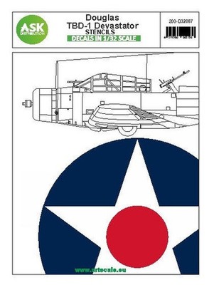 Art Scale 32087 1/32 Douglas TBD-1 Devastator - STENCILS