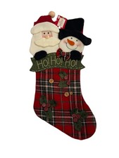 NWT Christmas Felt Stocking Santa And Snowmen