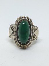 DP India Sterling Silver 925 Green Malachite Ring Size 6