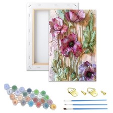 Malen Nach Zahlen Set Erwachsene Blumen Leinwand Pinsel Acrylfarben