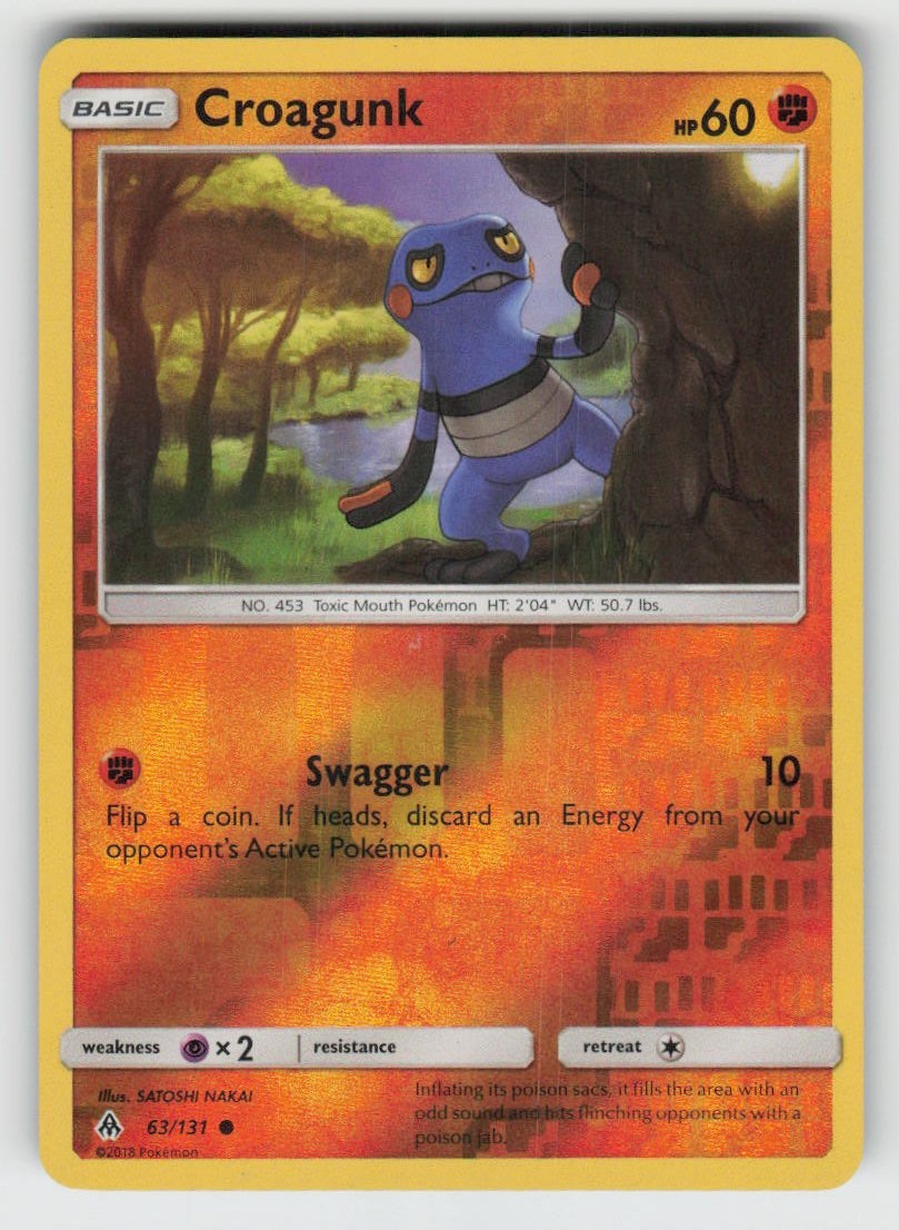 Reverse Holo Croagunk 63/131 Common Forbidden Light Near Mint