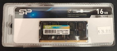 New Silicon Power 16GB DDR4 SO-DIMM RAM Memory, 3200/C22 # SP016GBSFU160B02
