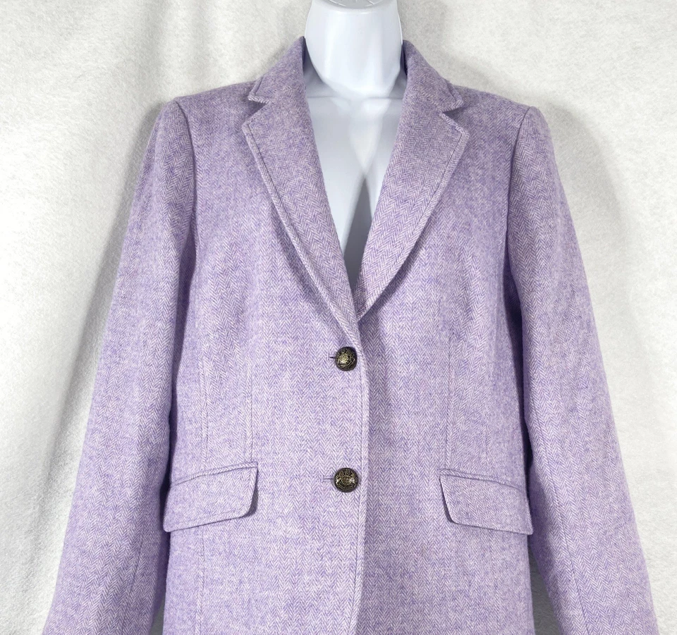 Chaqueta Talbots Mujer 12 Blazer Púrpura 100% Manga Larga Mezcla Lana Foto 2 de 4