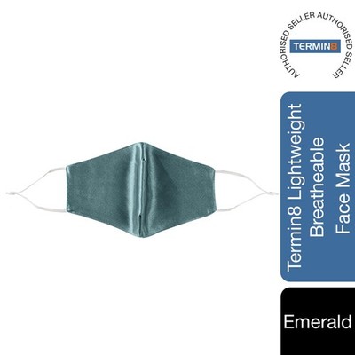 Termin8 Satin Seide Gesichtsmasken Smaragd Leicht Atmungsaktiv Waschbar 3er Pack