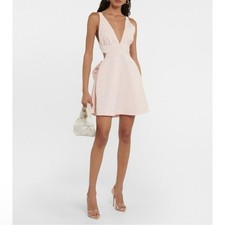 NWT LoveShackFancy Till Mini Dress Pink Mist 12 Bow Cutout Open Back Vneck Aline