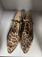 Women’s Retro Leopard Print Pointed Toe Flats Size 42 Bnwt 