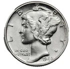 1940 P Mercury Dime BU Brilliant Uncirculated 90% Silver 10c FSB White Coin