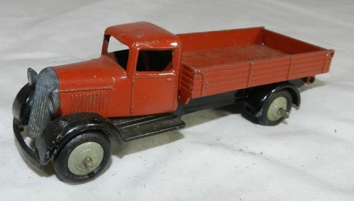 Vintage Dinky Toys Meccano Ltd. Red Flat Bed Dump Truck - 4.25" long