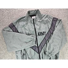 US Army IPFU Training Jacket Mens Large Gray Reflective Chevron UNICOR Military