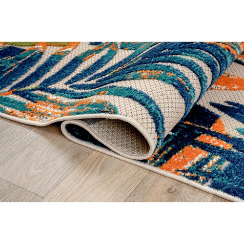 World Rug Gallery Floral Leaves Indoor/Outdoor Area Rug Multi 3'3"x5' - Picture 2 of 5