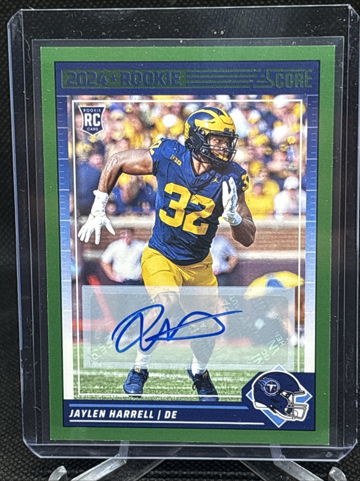 2024 Score #385 Jaylen Harrell Rookie Signatures Green