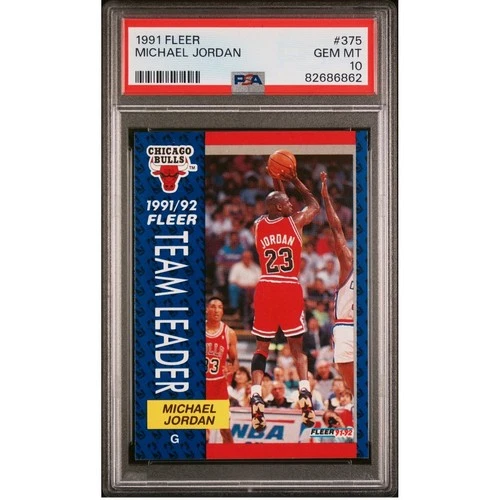 1991 FLEER #375 MICHAEL JORDAN BULLS HOF PSA 10 A7862-862