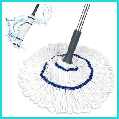 Self-Wringing Twist Mop Cotton Rotating Dry & Wet Mops with Long Handled for ...