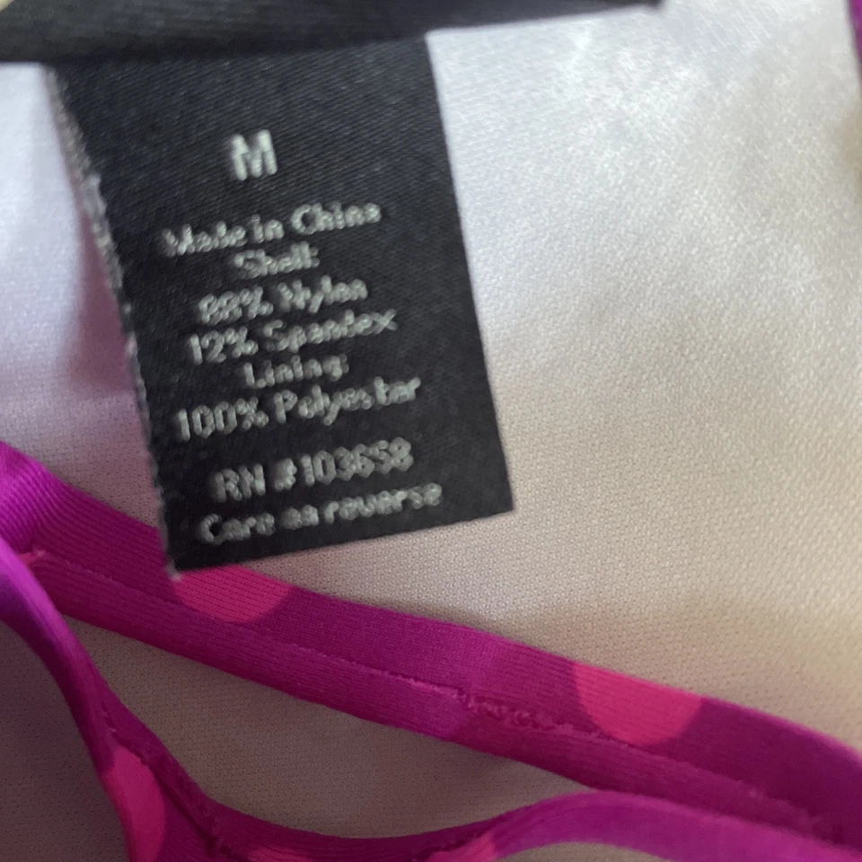 Top Tankini Apt 9 Lunares Acolchado Mediano Divertido Sin Tirantes Rosa Traje de Baño Usado en Excelente Condición Foto 4 de 4