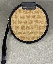 Marc by Marc Jacobs Round Straw-Like Wristlet in Brown and Black (6" Diameter)