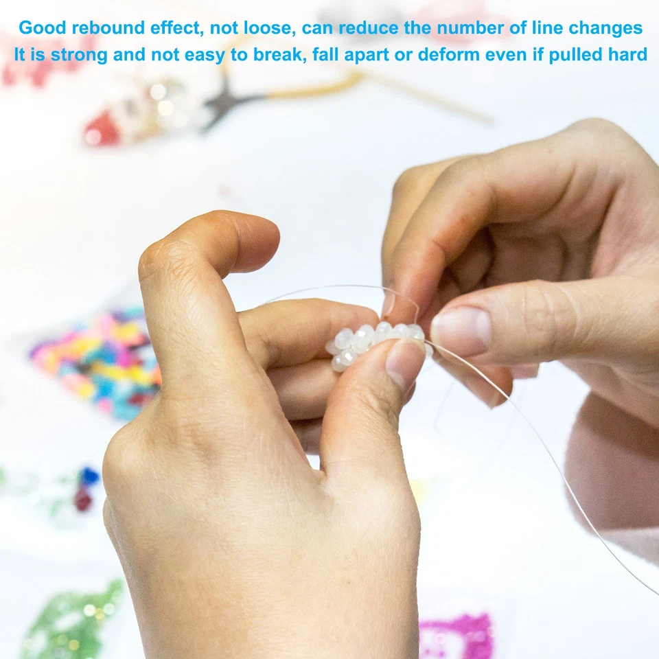 120 m langes,dehnbares Armbandband,0,8mm,elastisches Band für Armbänder,Rosa - Bild 4 von 4