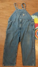 Carhartt Denim Overalls Mens Size 52 x 30 Blue R07 DST jean chore work farm