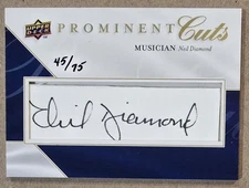 NEIL DIAMOND 2009 Upper Deck Prominent Cuts  /75 Cut Auto Autograph Musician 