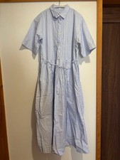 UNIQLO INES DE LA FRESSANGE Shirt Dress M Blue & White Stripe Used