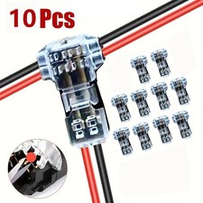 10Pack Quick Solderless Wire Splice Connector, 2 Way Automotive Fits 18-24 AWG