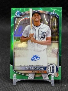 2025 Bowman Chrome CPA-CR Cris Rodriguez 1st Bowman Auto Green Refractor /99