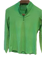 Ibkul Women’s S 1/4 Zip Long Sleeve Cooling UPF 50 Top Kelly Green Performance