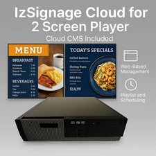 For 2x Screens Digital Signage Player Multi-Screen & Video Wall FREE CMS cloud