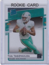 TUA TAGOVAILOA ROOKIE CARD 2020 Donruss Clearly Miami Dlolphin Football RATED RC
