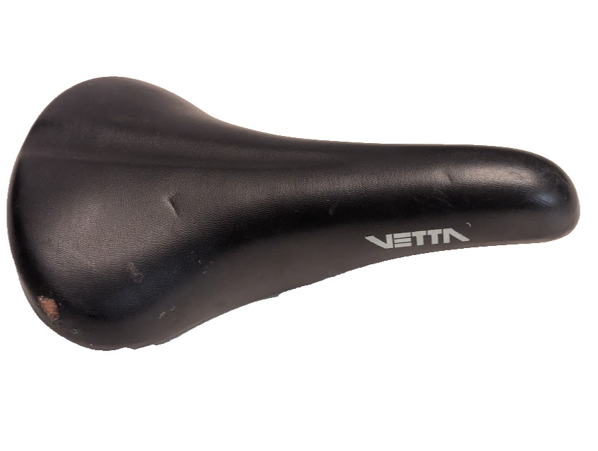 VETTA Leather Italy Vintage Bicycle Seat Saddle Black Used Bag Loops Road Bike