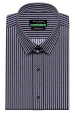 Men's Tom Ford Style Tab Collar Blue Grey Pinstripes 100 Cotton Business Shirt