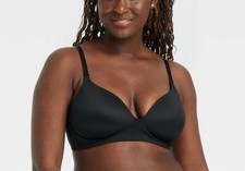 Women s Auden Lightly Lined Wire free Leak Resistant Nursing Bra Black 36B NEW