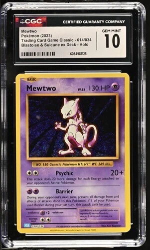 Pokémon Mewtwo 2023 Trading Card Game Classic 014/034 Holo CGC 10