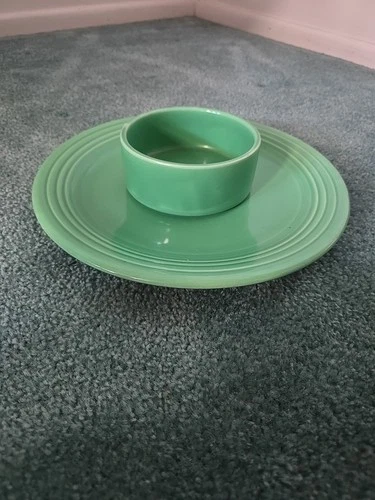 Green Fiesta Ware Bowl And Platter