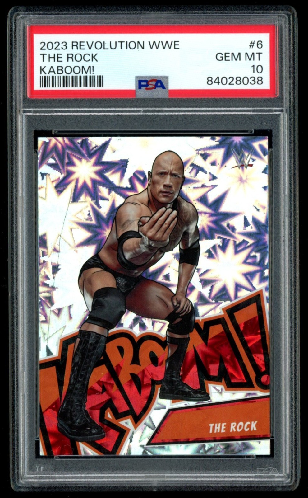2023 Revolution WWE #6 The Rock Kaboom! PSA 10 Pop 35