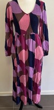 FRIA By Silver Wishes Collection Womens Maxi Dress Sz 10 Shirred Bodice EUC
