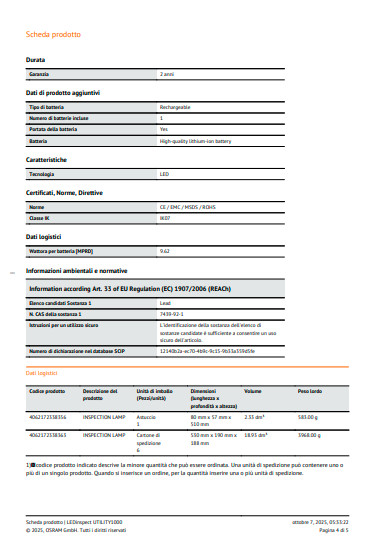 Osram Ledinspect Utility1000 Lampada Sottocofano LED Ledil407 da Lavoro Officina - Miniatura 16