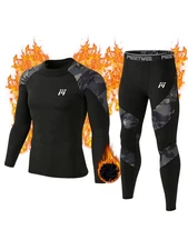 Men's Thermal Underwear Set Winter Warm Long Johns Shirts Tops & Bottom Suit Ski