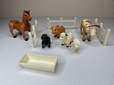 Vintage Fisher Price Farm Animal Lot Sheep Pig Cow Horse Chicken