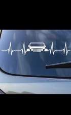 Funny Vinyl Decal Sticker Jeep Heart Beat Car Truck Window Bumper