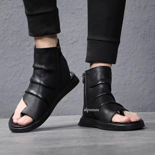 Men's Real Leather Summer Sandals Shoes Beach Fashion Slingbacks High Top Boots - Picture 4 of 12