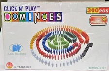 NEW Click N' Play 300-piece Wooden Domino Blocks Racing Toy, Stacking Blocks- 3+