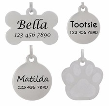 Pet ID Tag Personalized Dog Tag Cat Tag Laser Etched Stainless Steel