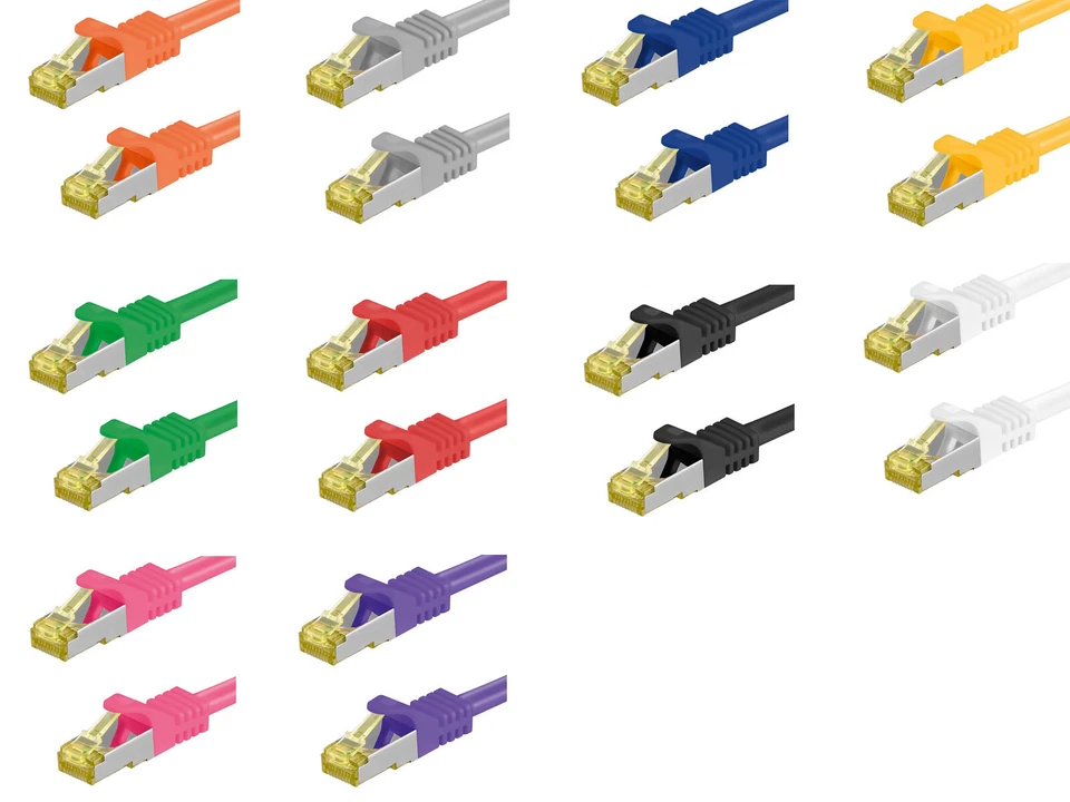 GOOBAY RJ45 CAT6A Patchkabel mit CAT 7 Rohkabel LAN DSL Netzwerkkabel S/FTP 0,25m - 30m
