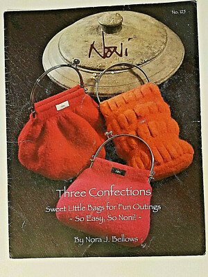 Noni THREE CONFECTIONS easy felt knit bags 4pg leaflet 2008  Nora Bellows
