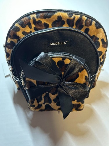3 Piece Modella Cosmetic bag set- Leopard print- new