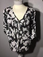 Simple Verá Verá Wang Cárdigan Sweater Women’s  Size L Color Gray /  Black
